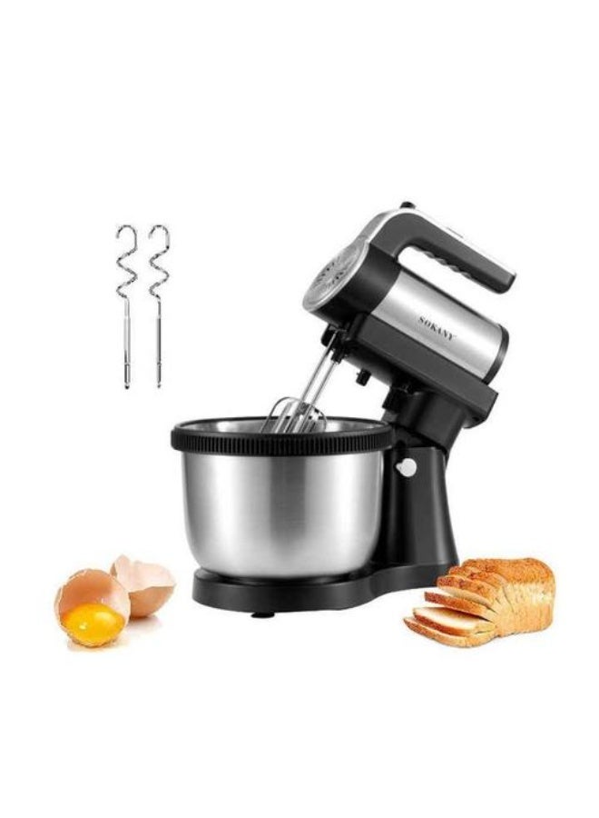 sokany SX-6662 Kneading Machine with 5 Speeds and 4.0L Rotating Stainless Steel Bowl 1000w - Image 2